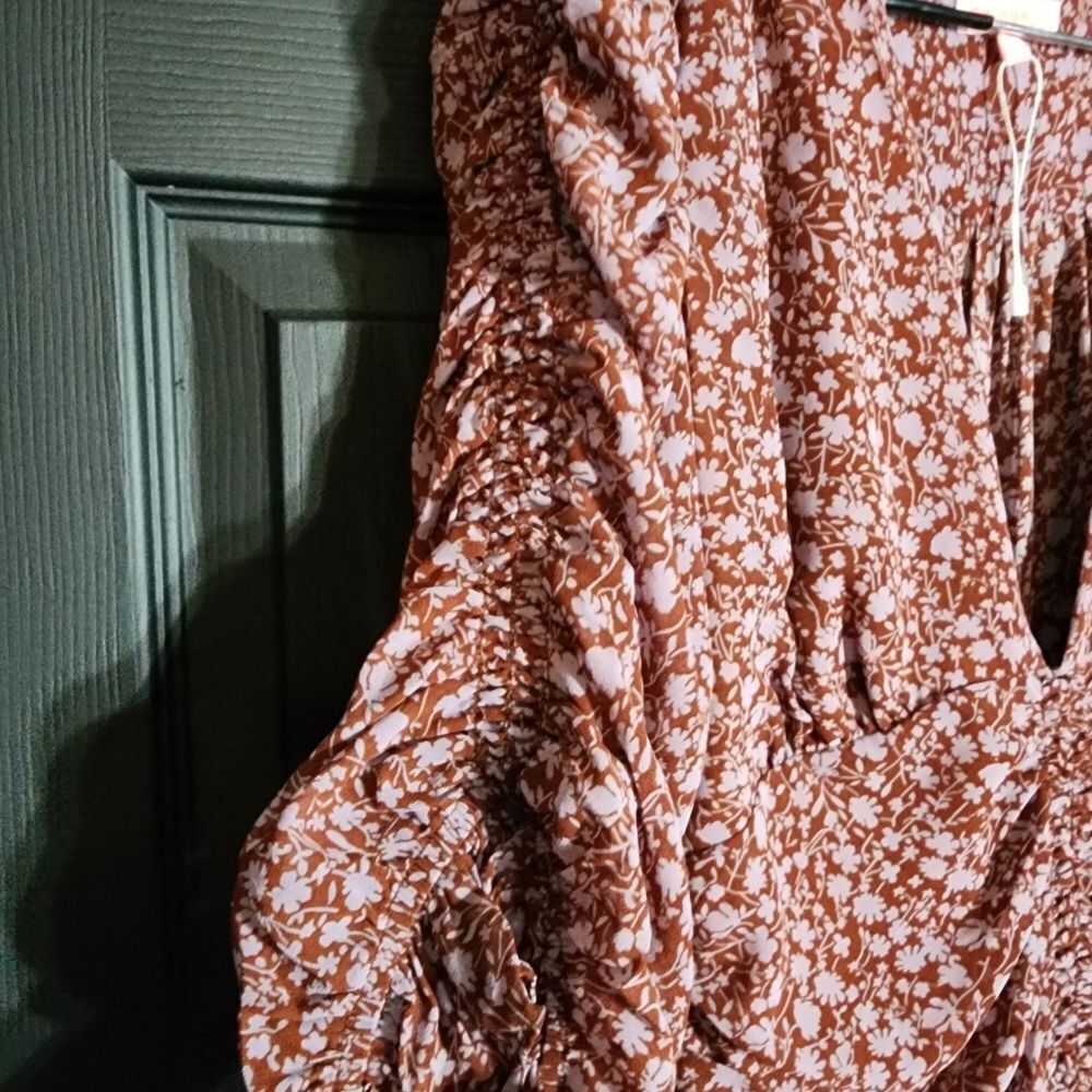 re:named 'Raven' Girly Romantic Ruched Mini Dress Ditsy Floral Cottagecore - Picture 11 of 16
